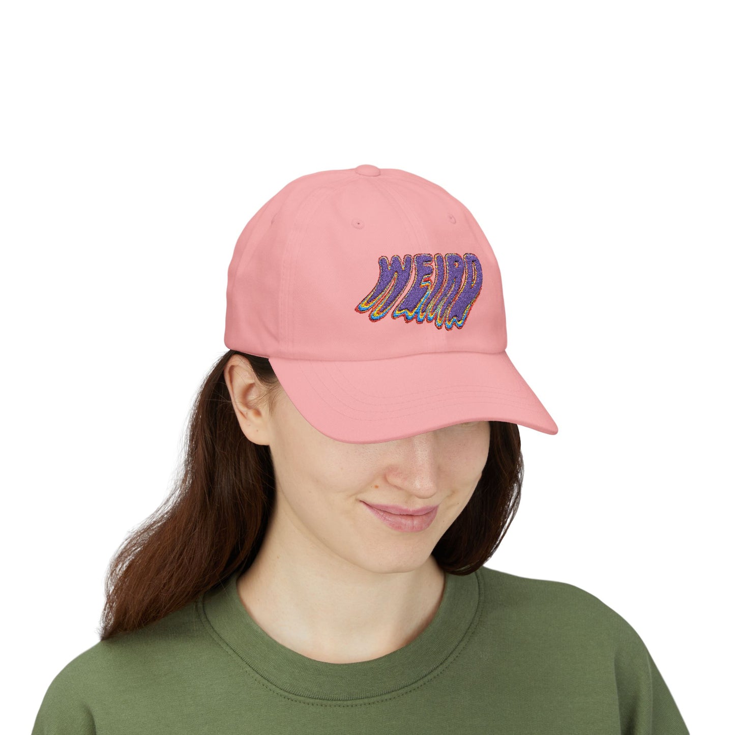 "Weird" Classic Dad Cap with Trendy Dripping Text Design