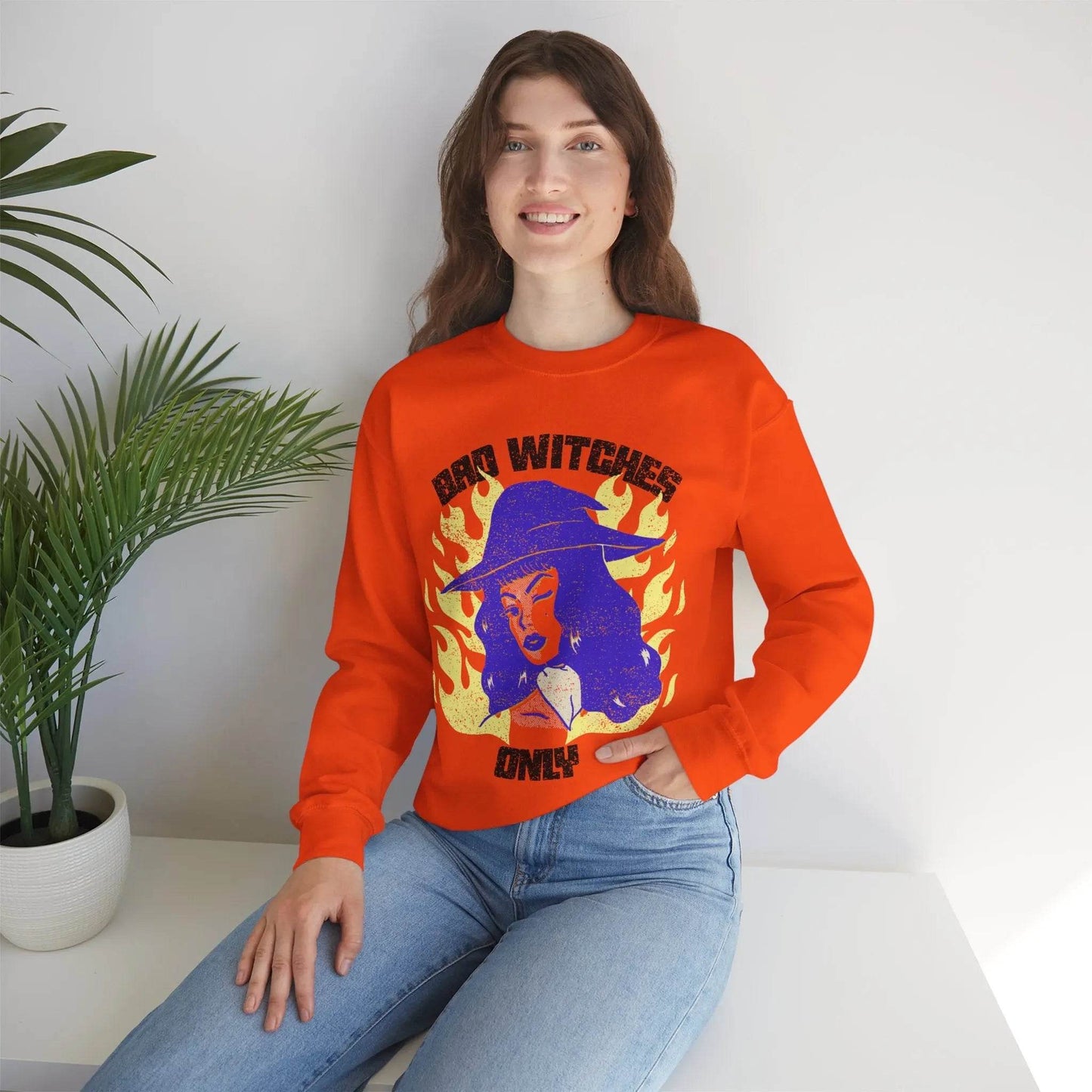 Bad Witches Only Halloween Crewneck Sweatshirt - Nick DiRamio