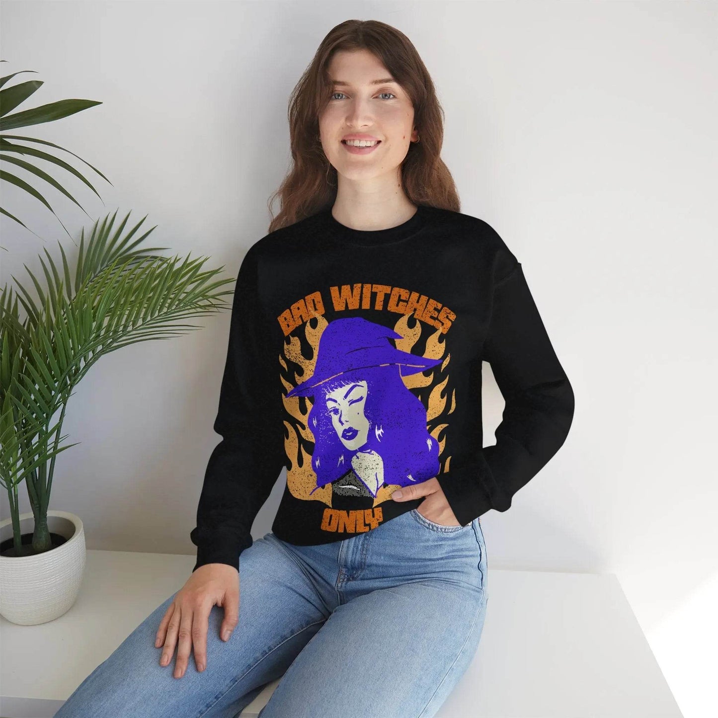 Bad Witches Only Halloween Crewneck Sweatshirt - Nick DiRamio