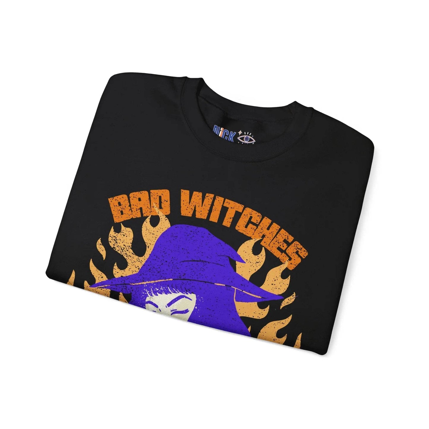 Bad Witches Only Halloween Crewneck Sweatshirt - Nick DiRamio