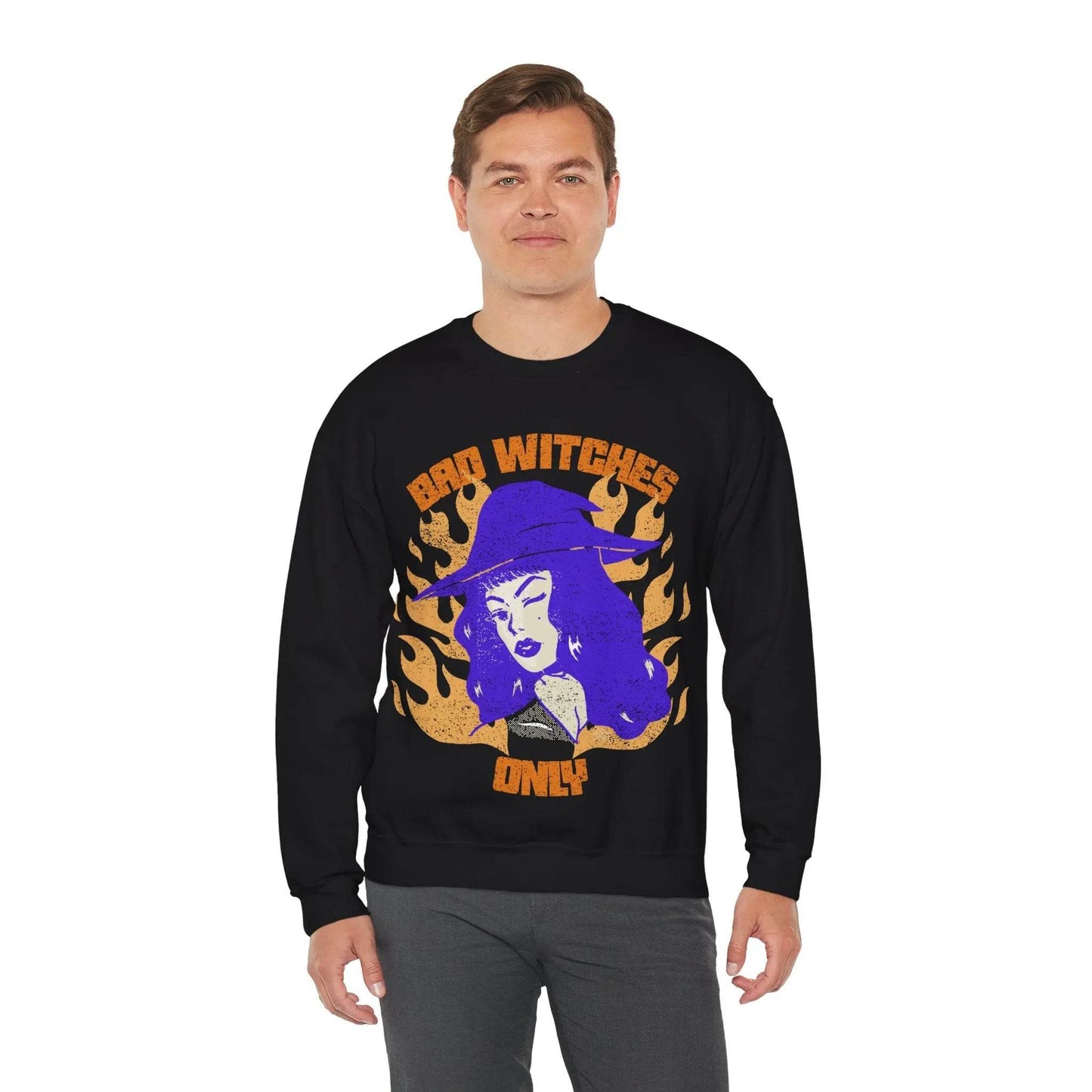 Bad Witches Only Halloween Crewneck Sweatshirt - Nick DiRamio