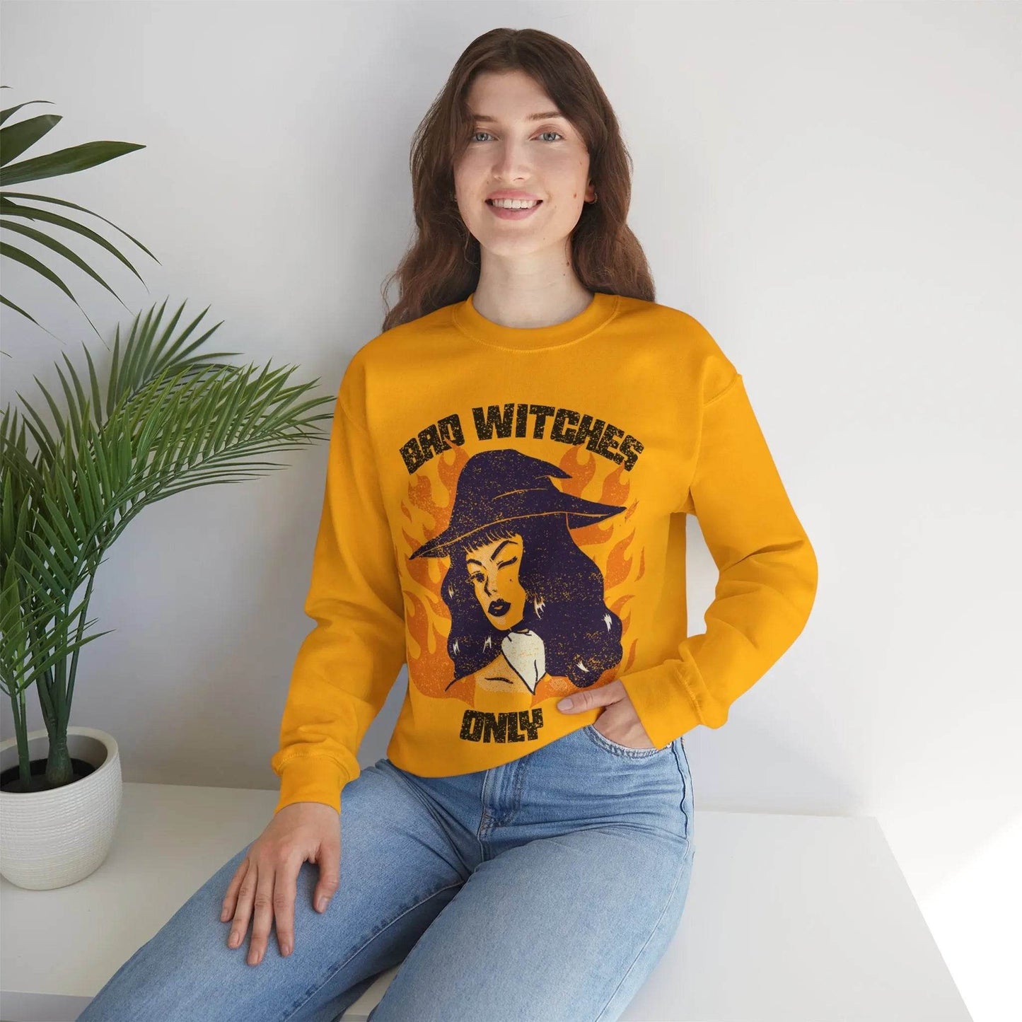 Bad Witches Only Halloween Crewneck Sweatshirt - Nick DiRamio