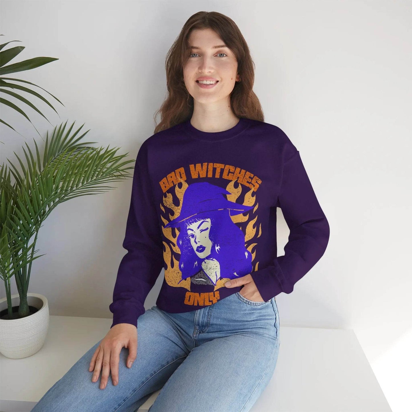 Bad Witches Only Halloween Crewneck Sweatshirt - Nick DiRamio