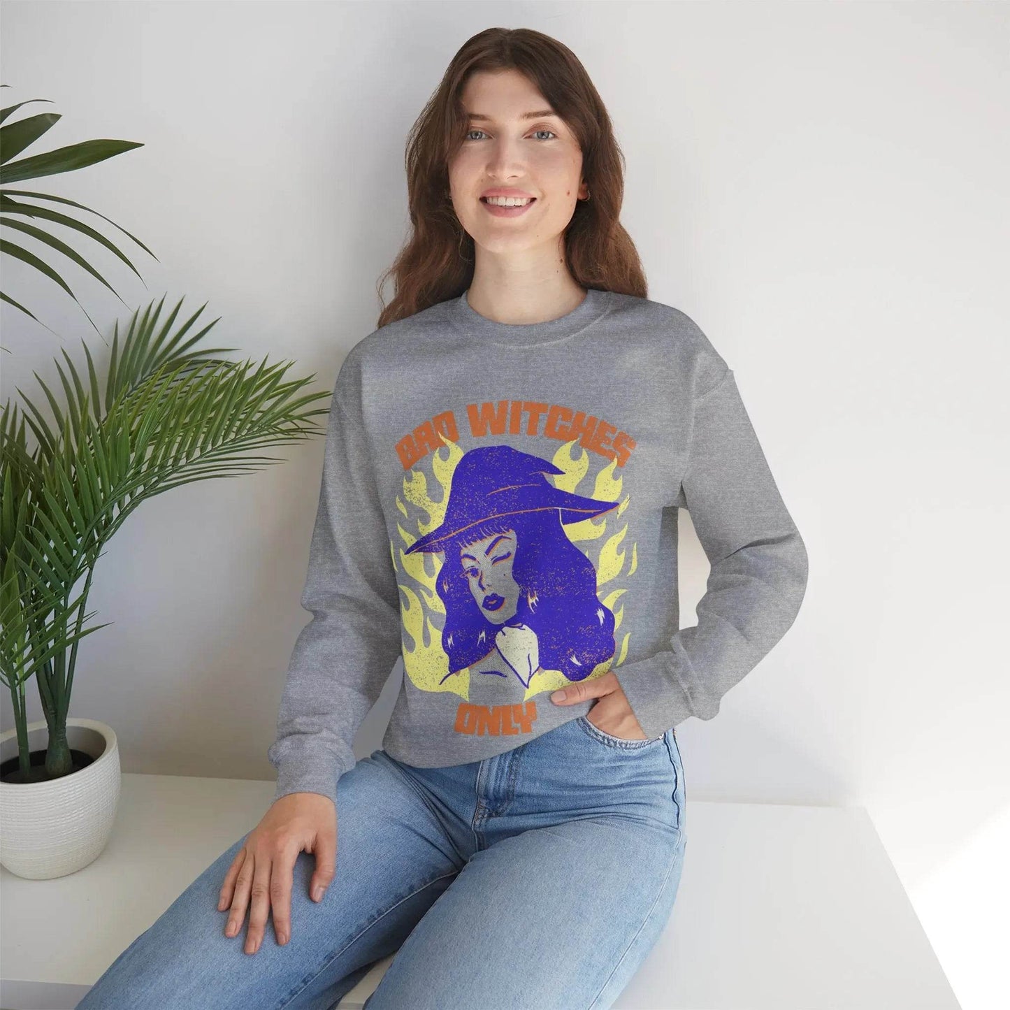 Bad Witches Only Halloween Crewneck Sweatshirt - Nick DiRamio