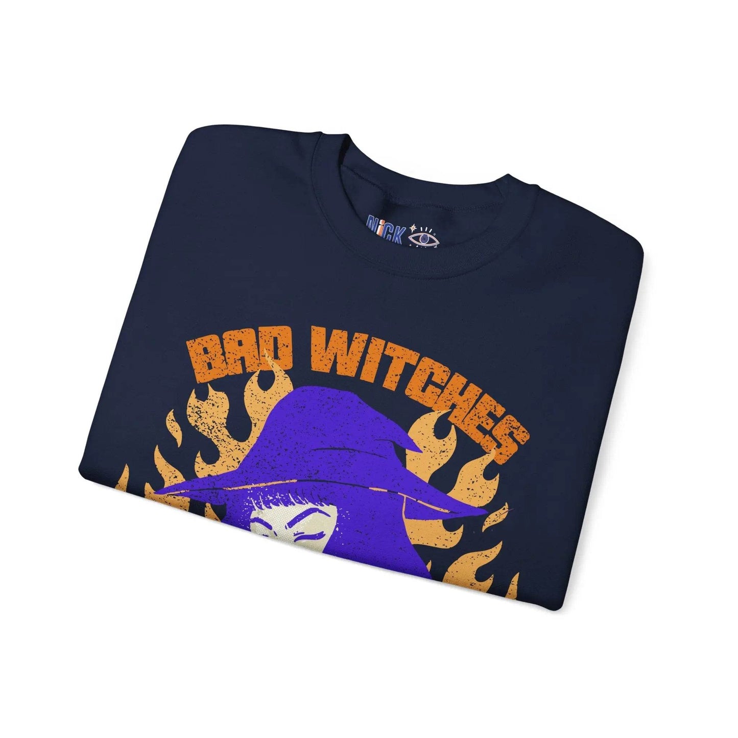 Bad Witches Only Halloween Crewneck Sweatshirt - Nick DiRamio