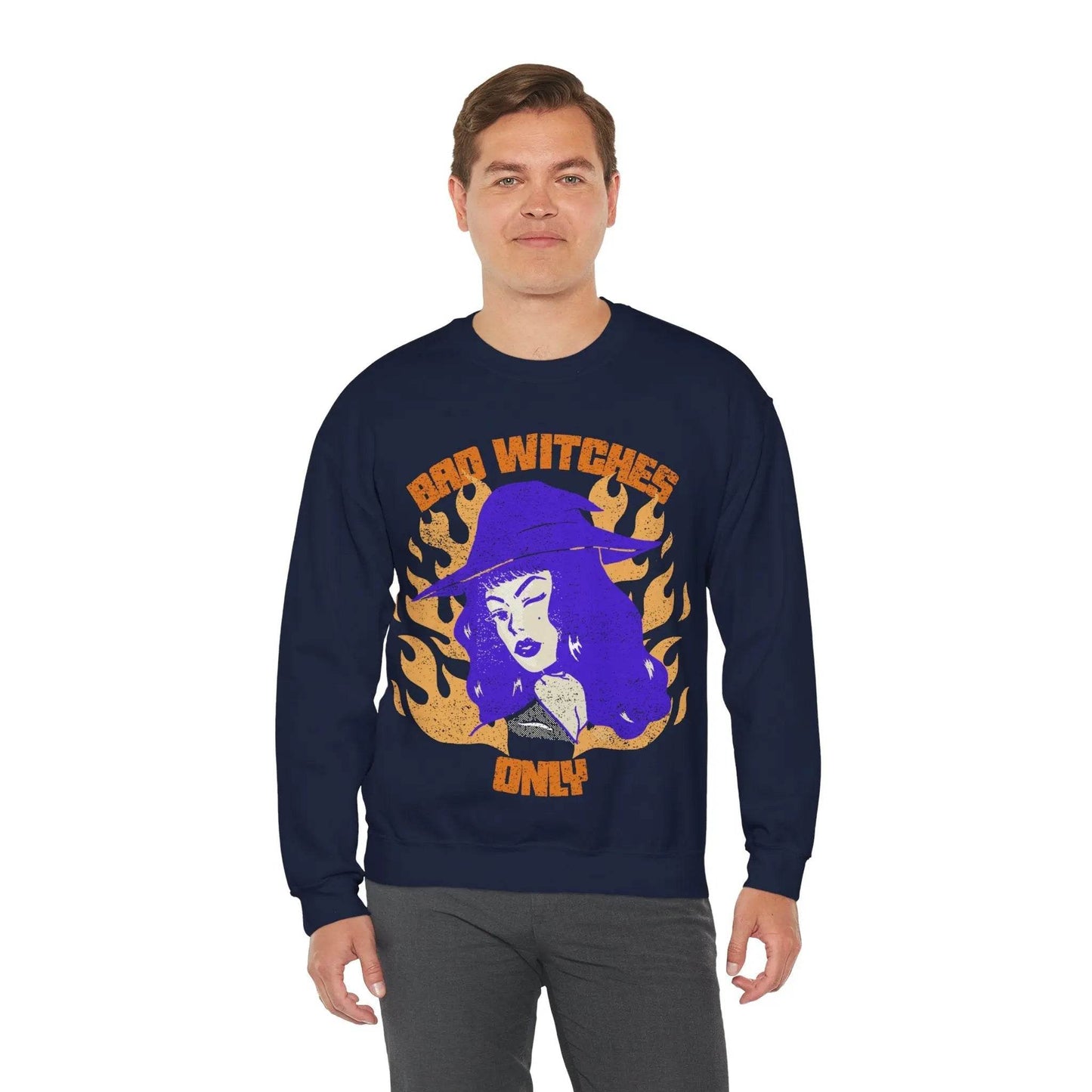 Bad Witches Only Halloween Crewneck Sweatshirt - Nick DiRamio