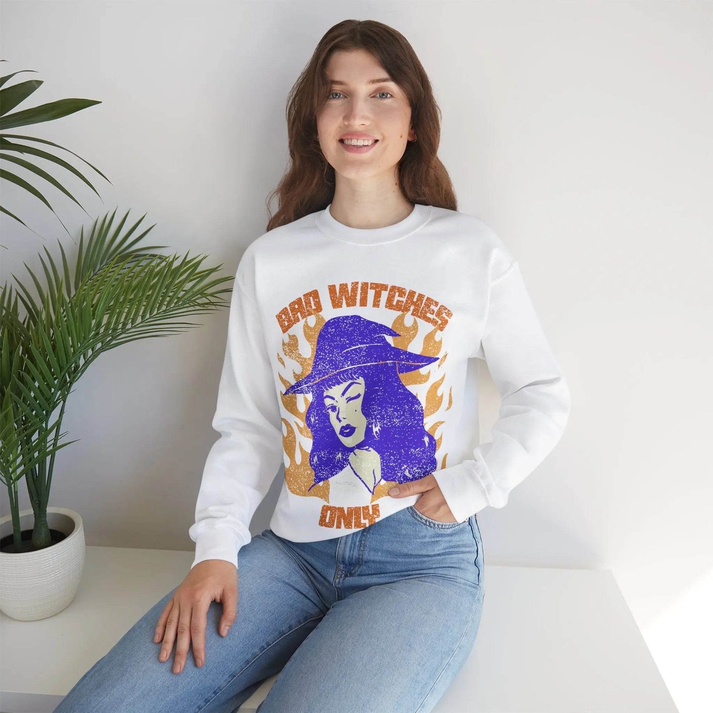 Bad Witches Only Halloween Crewneck Sweatshirt - Nick DiRamio