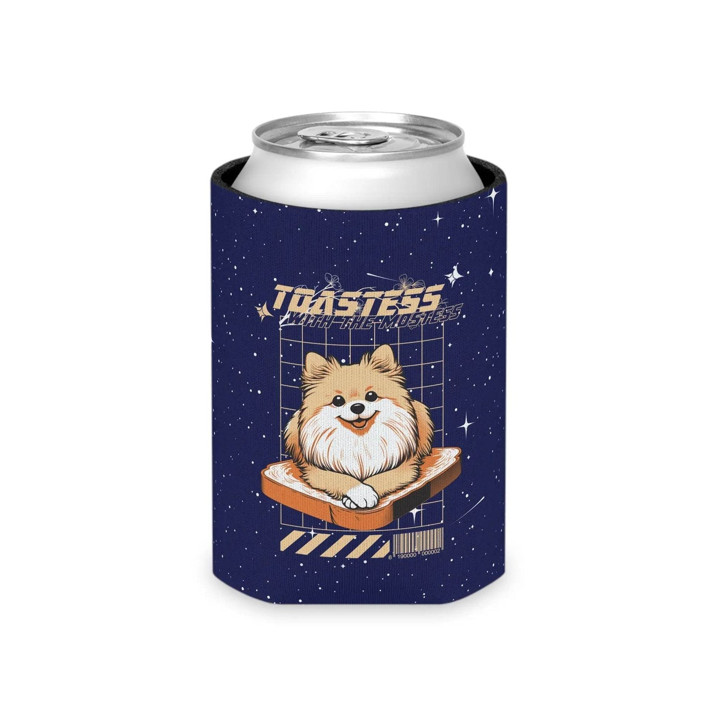 Can Cooler featuring Stylized Pomeranian Design - Nick DiRamio