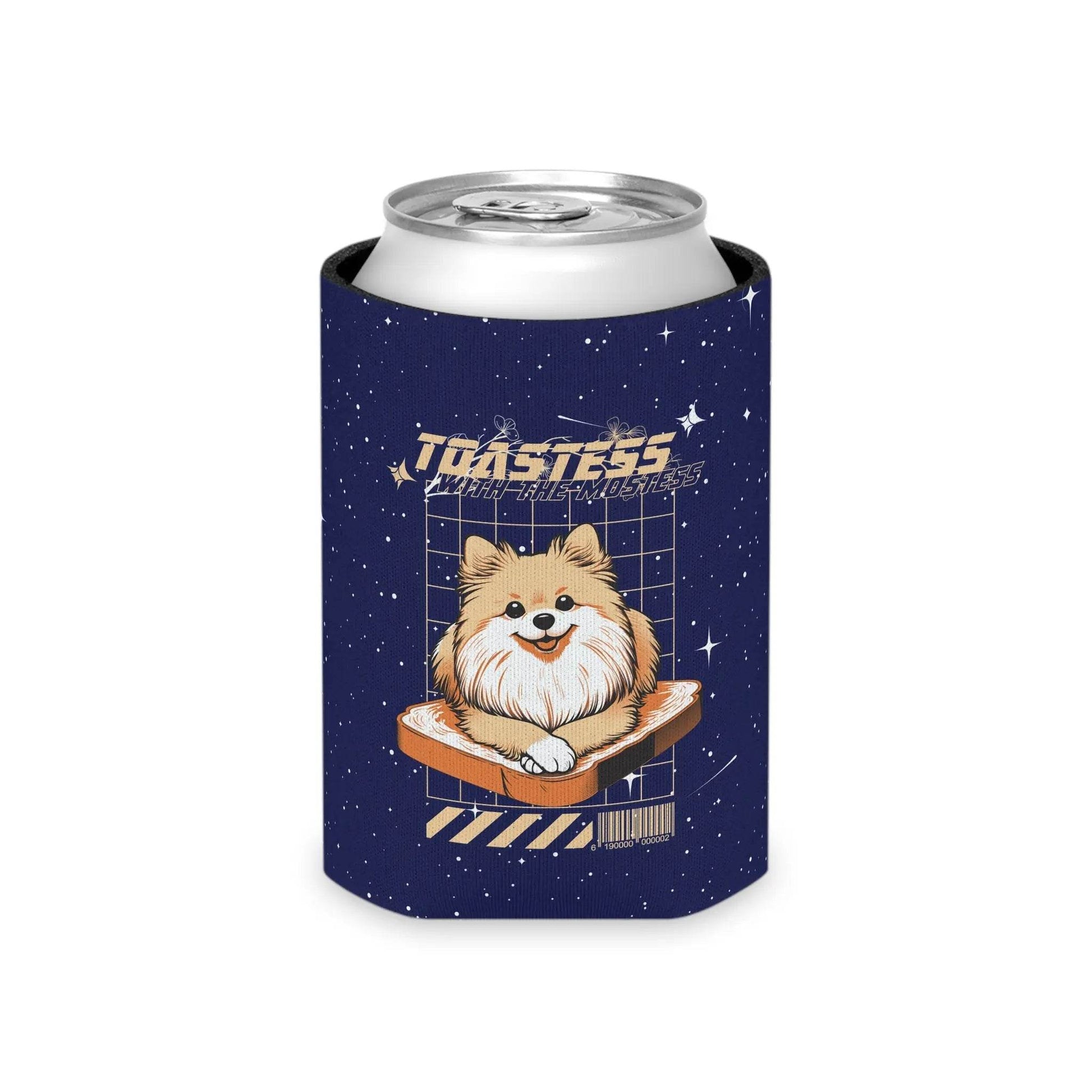 Can Cooler featuring Stylized Pomeranian Design - Nick DiRamio