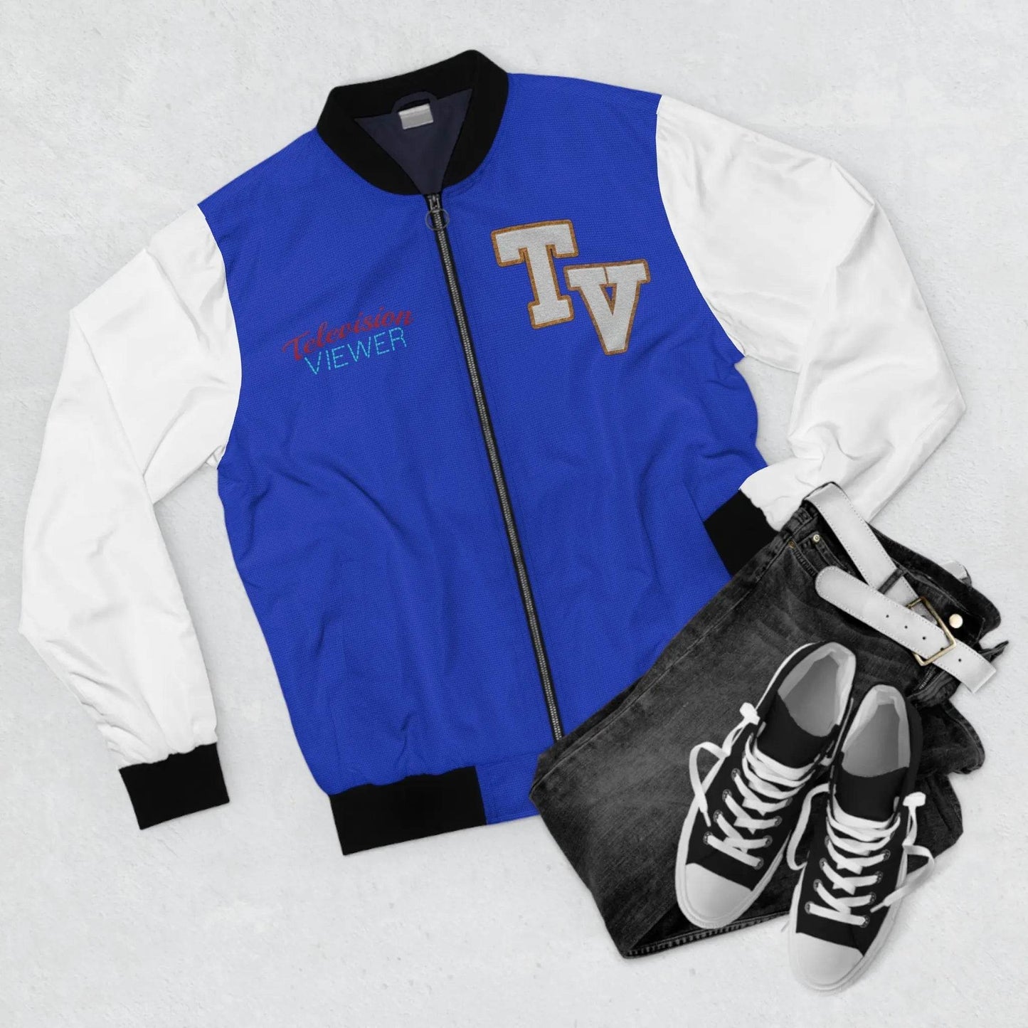 Clip Breakdown Men’s Bomber Jacket - “Team Television Viewer” Sporty Outerwear - Nick DiRamio