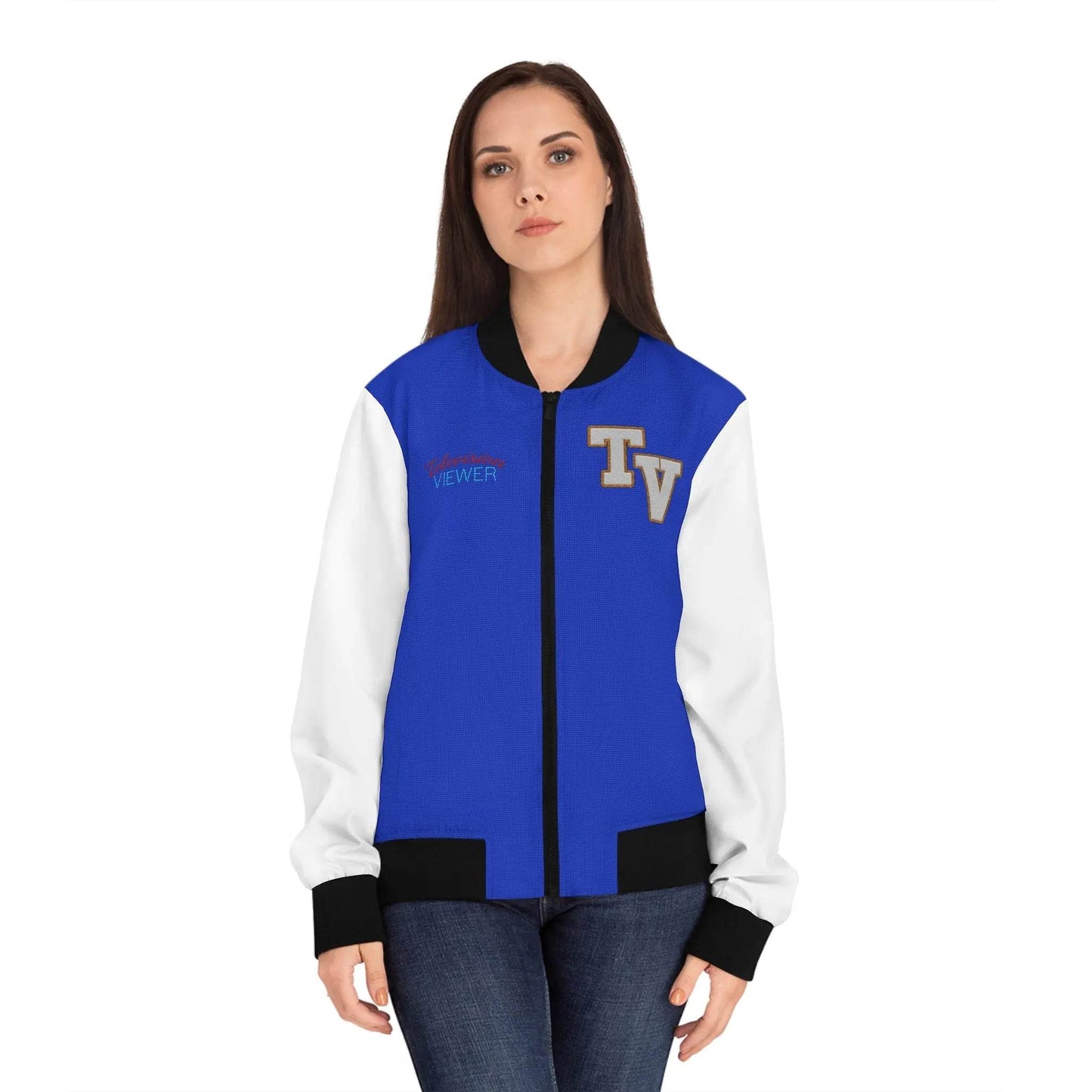 Clip Breakdown Women's Bomber Jacket - “Team Television Viewer” Sporty Outerwear - Nick DiRamio
