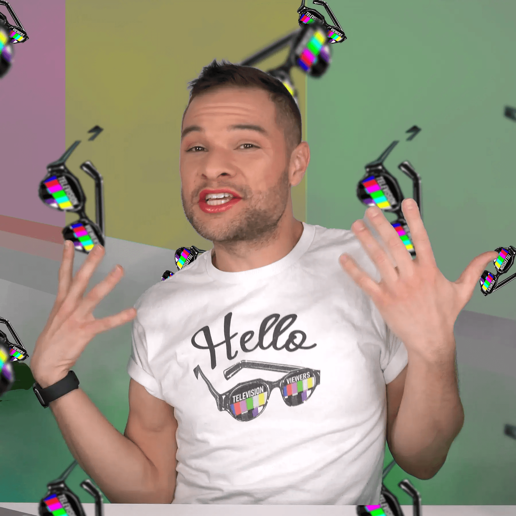 Hello Television Viewers On Air Greeting T-Shirt - Nick DiRamio