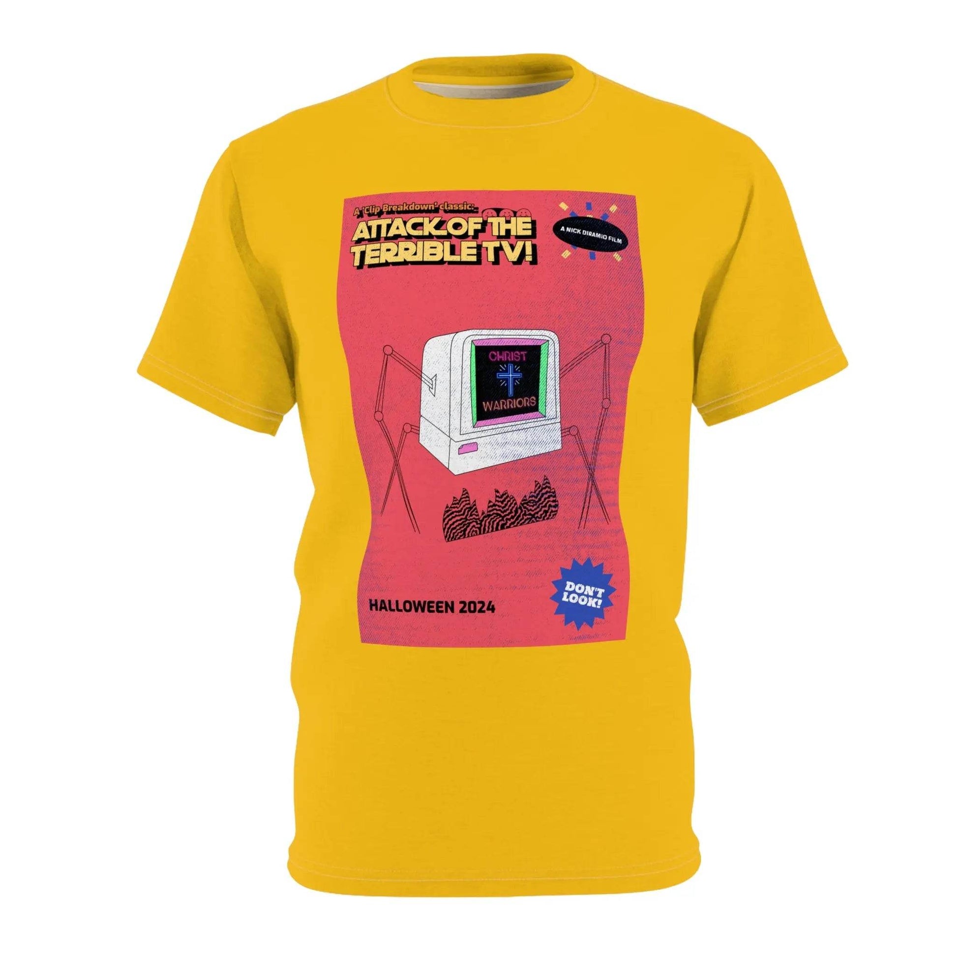 Horror Film Poster Halloween Tee - Attack of the Terrible TV! - Nick DiRamio