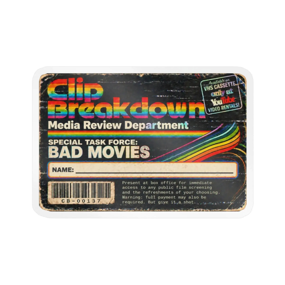Media Review Department: Bad Movies Vinyl Sticker