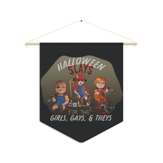 Pennant Flag - Halloween Slays for the Girls, Gays and Theys Cross Stitch Design - Nick DiRamio