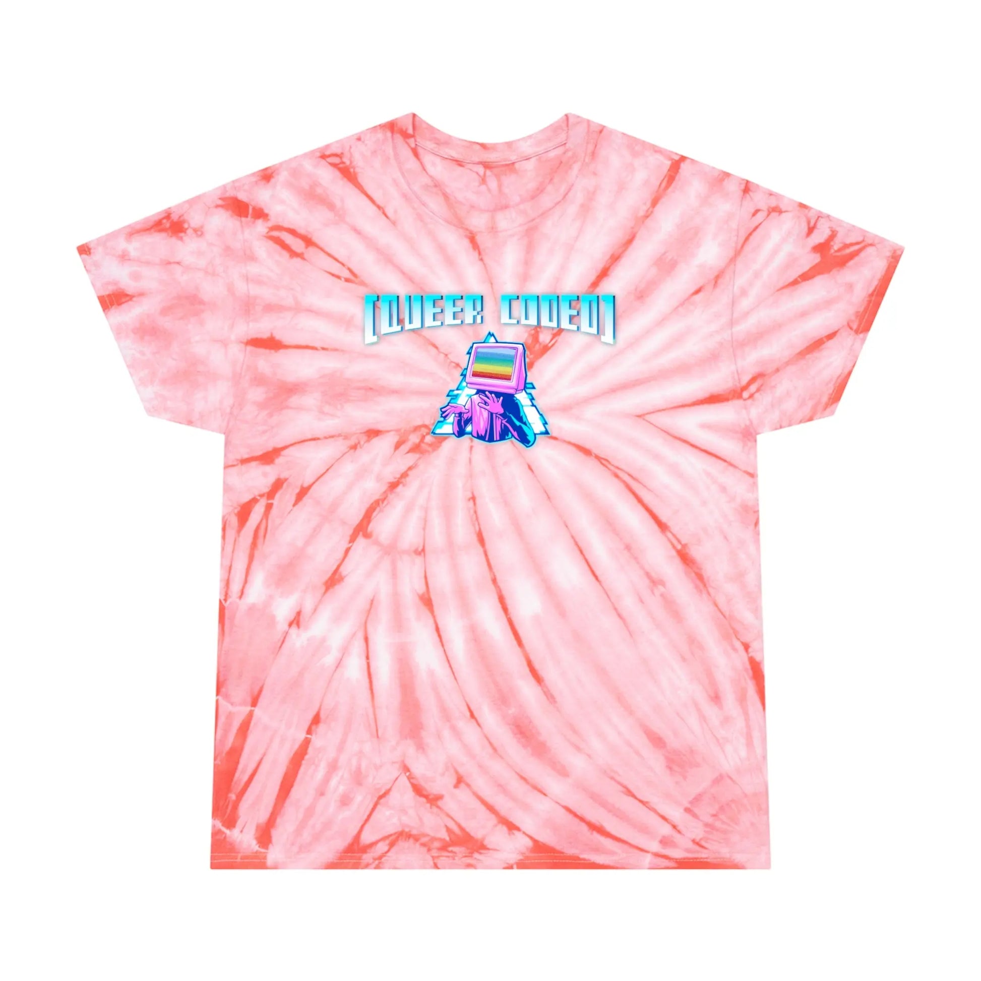 "Queer Coded" Pride Tie-Dye Coral Tee