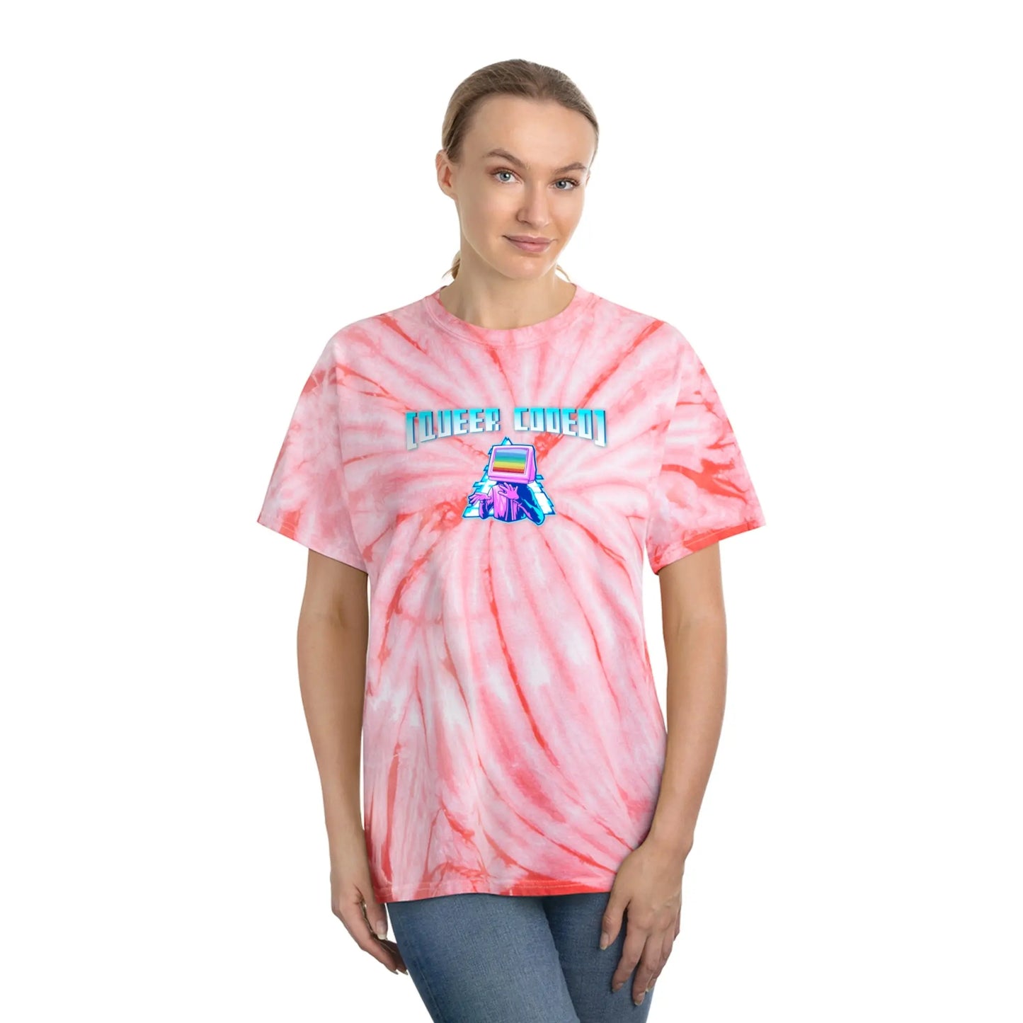 "Queer Coded" Pride Tie-Dye Coral Tee
