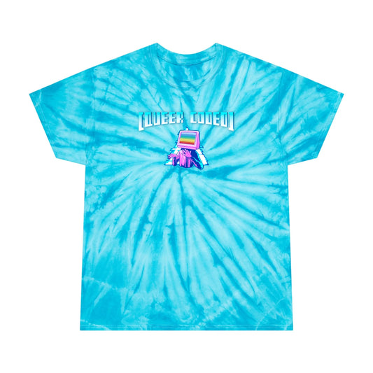 Camiseta teñida con el orgullo "Queer Coded" en color turquesa