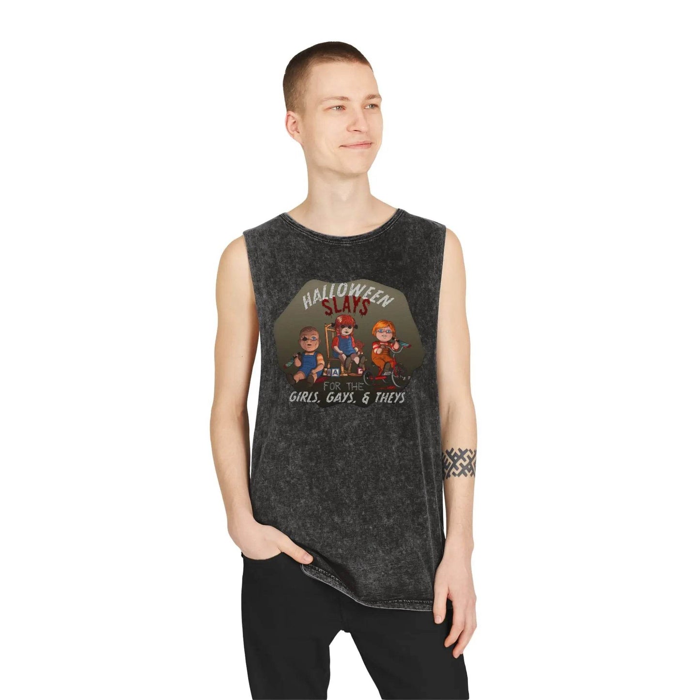 Stonewash Tank Top - Halloween Slays for the Girls, Gays, and Theys - Nick DiRamio