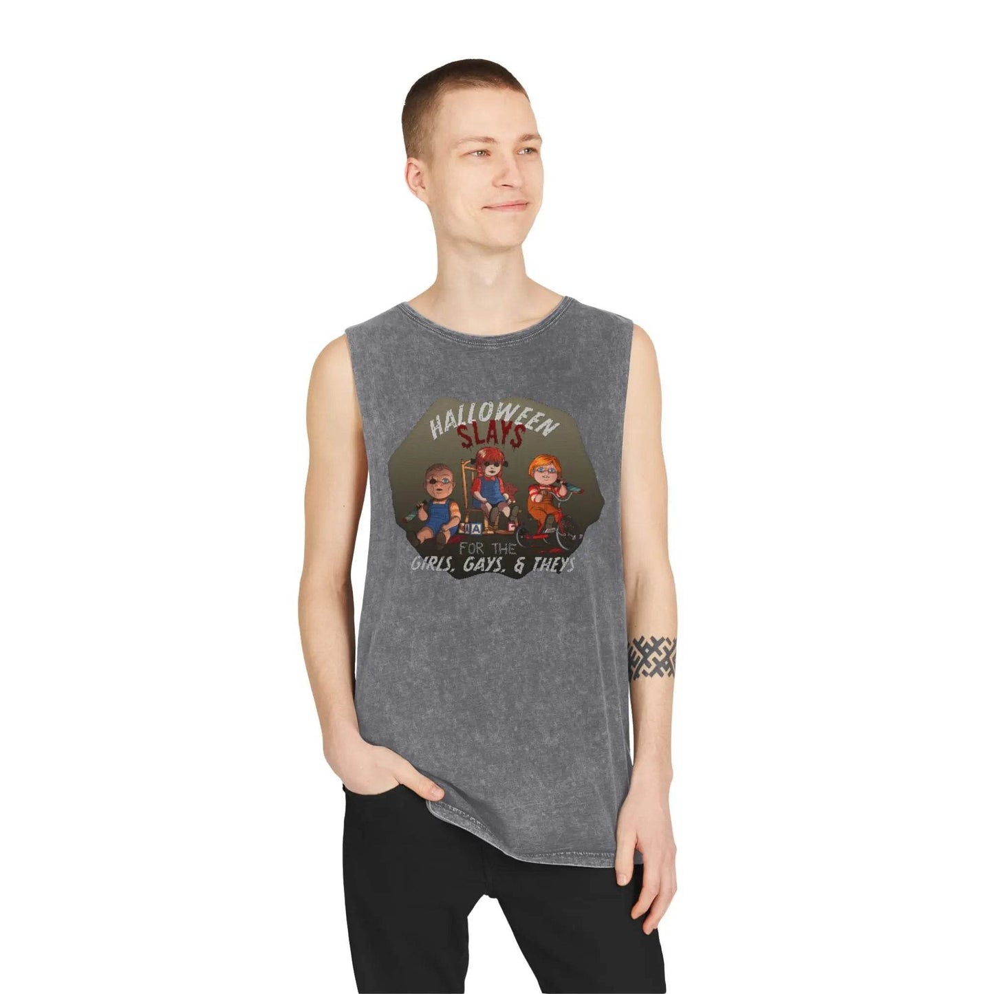 Stonewash Tank Top - Halloween Slays for the Girls, Gays, and Theys - Nick DiRamio