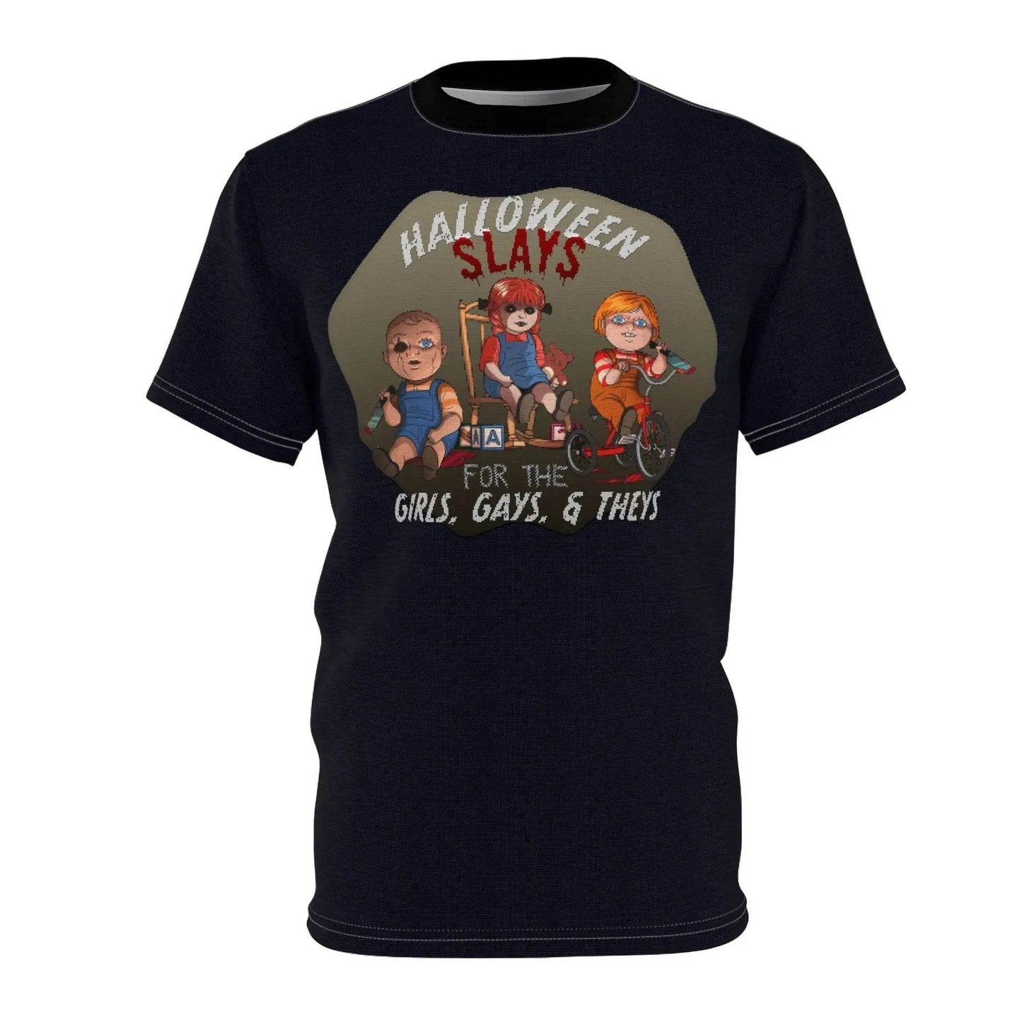 T-Shirt Halloween Slays for the Girls, Gays and Theys Faux Cross Stitch Design - Nick DiRamio
