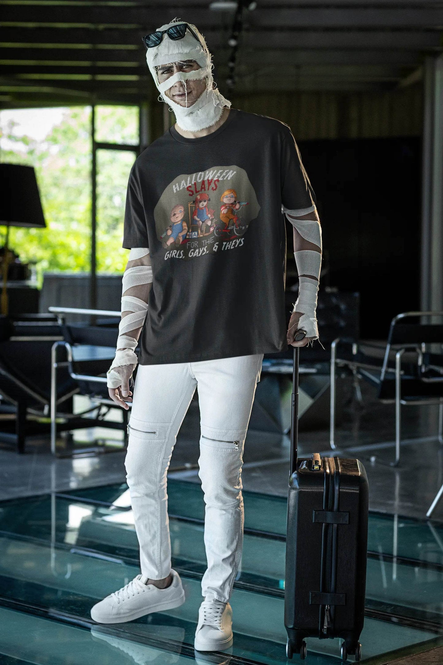 T-Shirt Halloween Slays for the Girls, Gays and Theys Faux Cross Stitch Design - Nick DiRamio