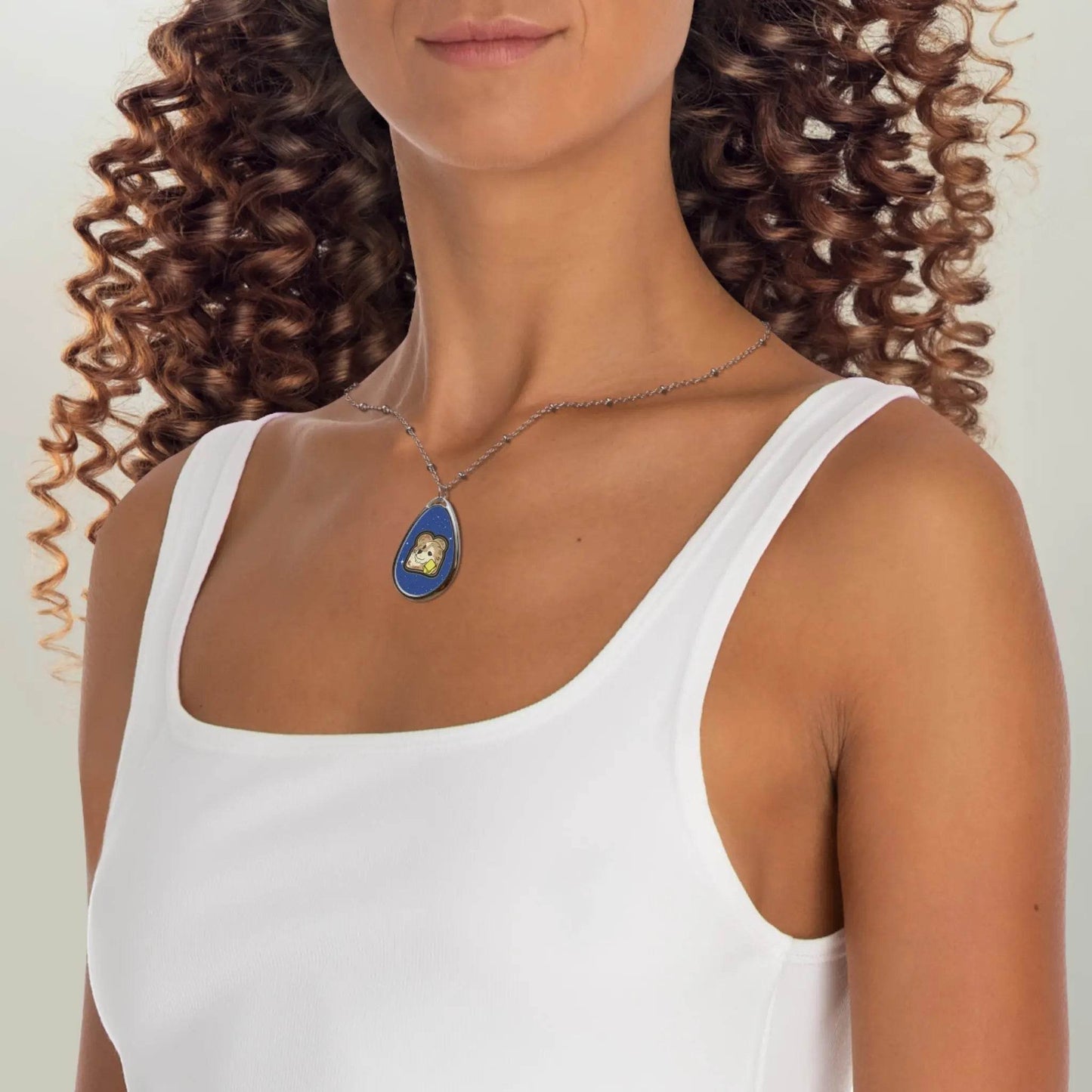 “Toast The Pomeran” Intergalactic Oval Pendant Necklace - Nick DiRamio