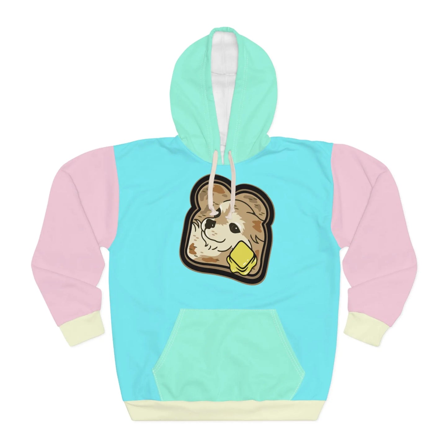 "Toast the Pomeraian" Colorblock Unisex Pullover Hoodie