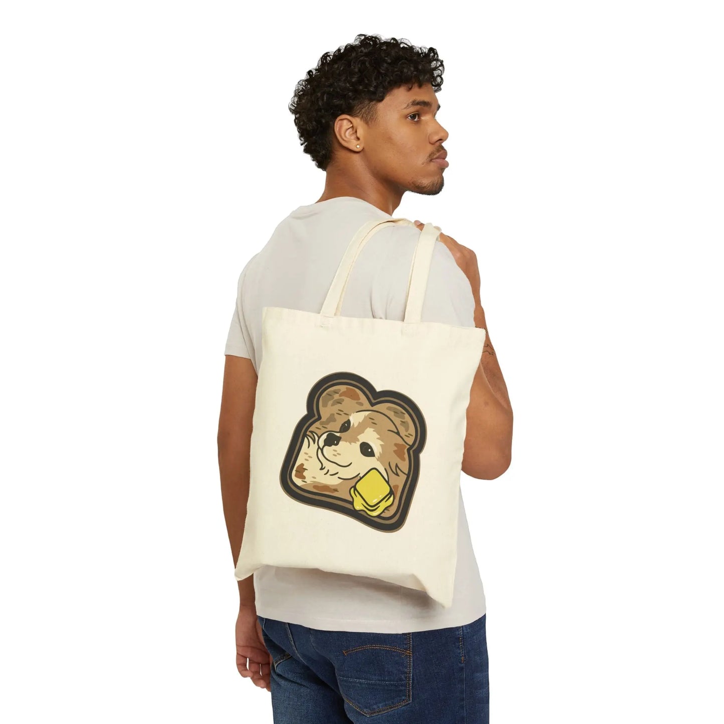 Bolsa tote de lona de algodón "Toast the Pomeranian"