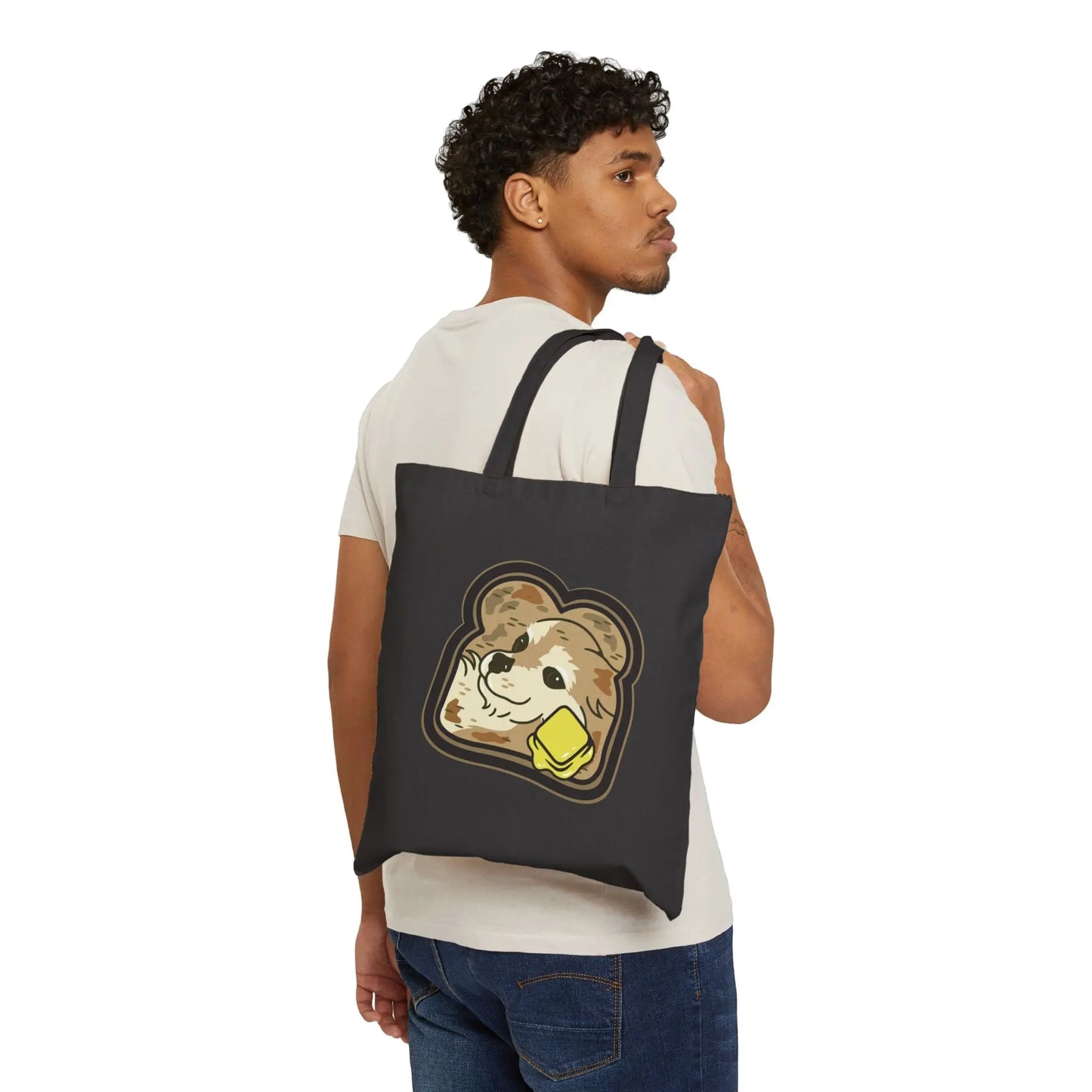 Bolsa tote de lona de algodón "Toast the Pomeranian"