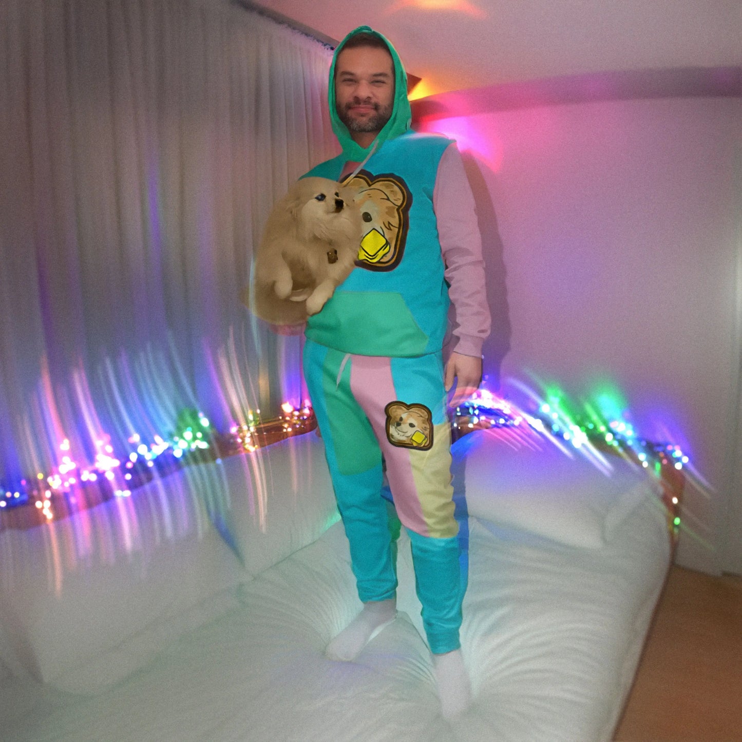 "Toast the Pomeranian" Unisex Colorblock Joggers