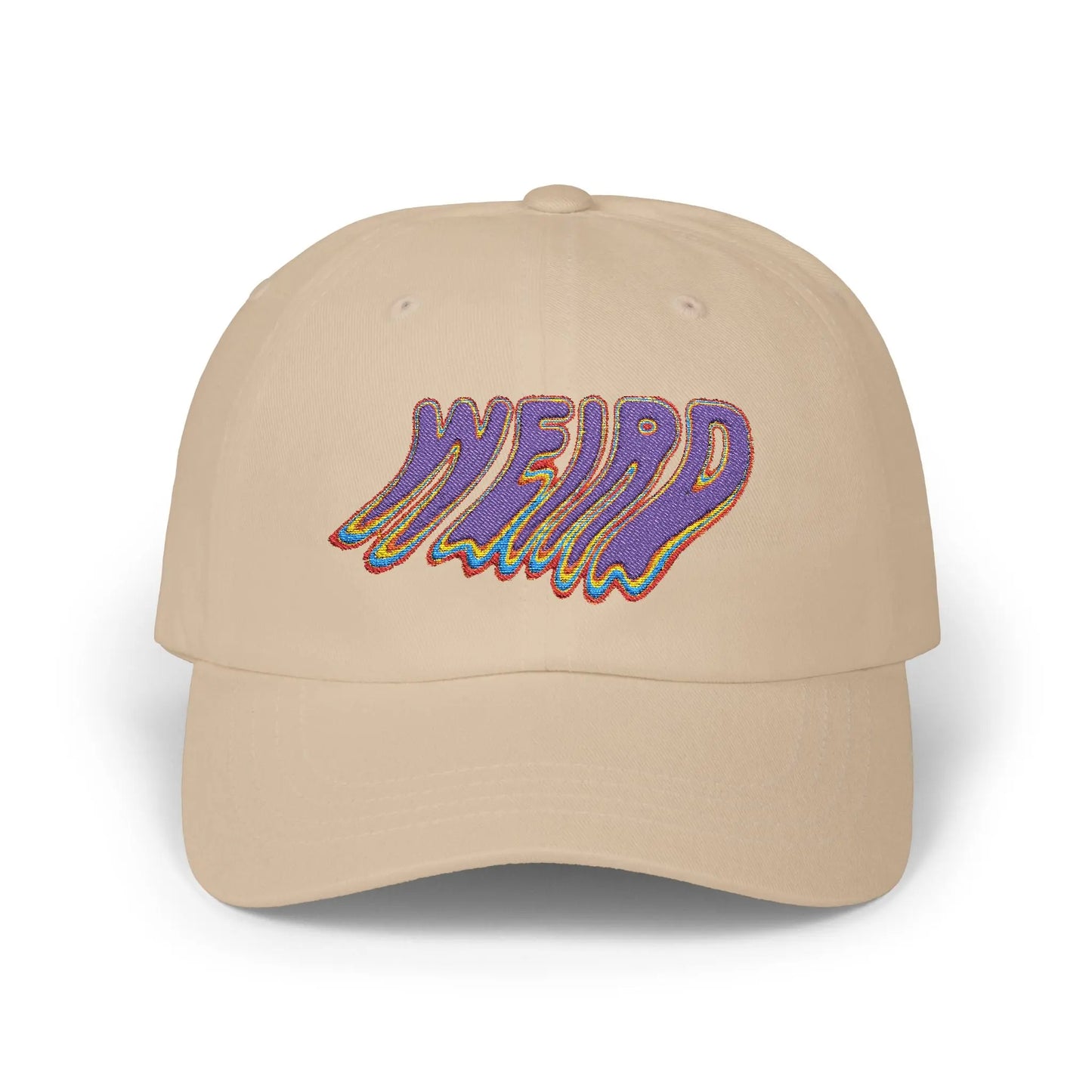 "Weird" Classic Dad Cap with Trendy Dripping Text Design