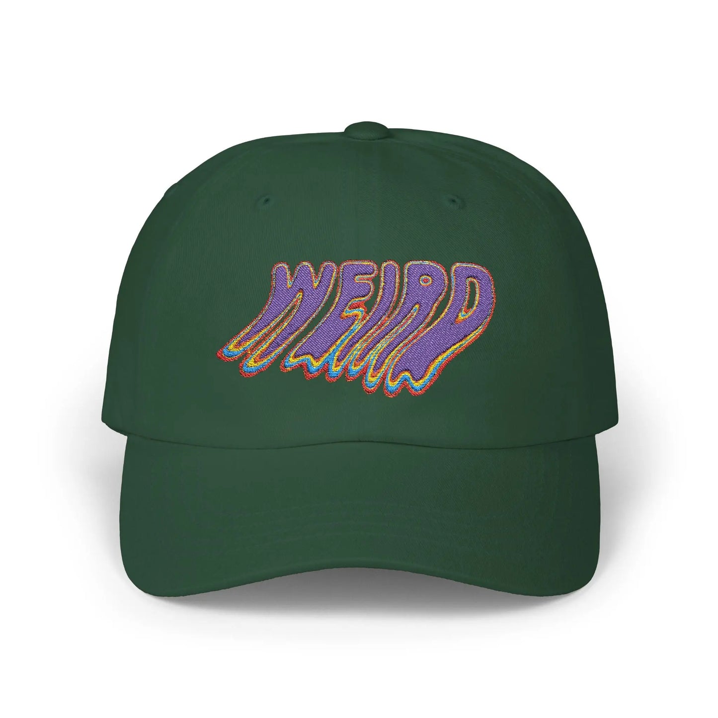 "Weird" Classic Dad Cap with Trendy Dripping Text Design