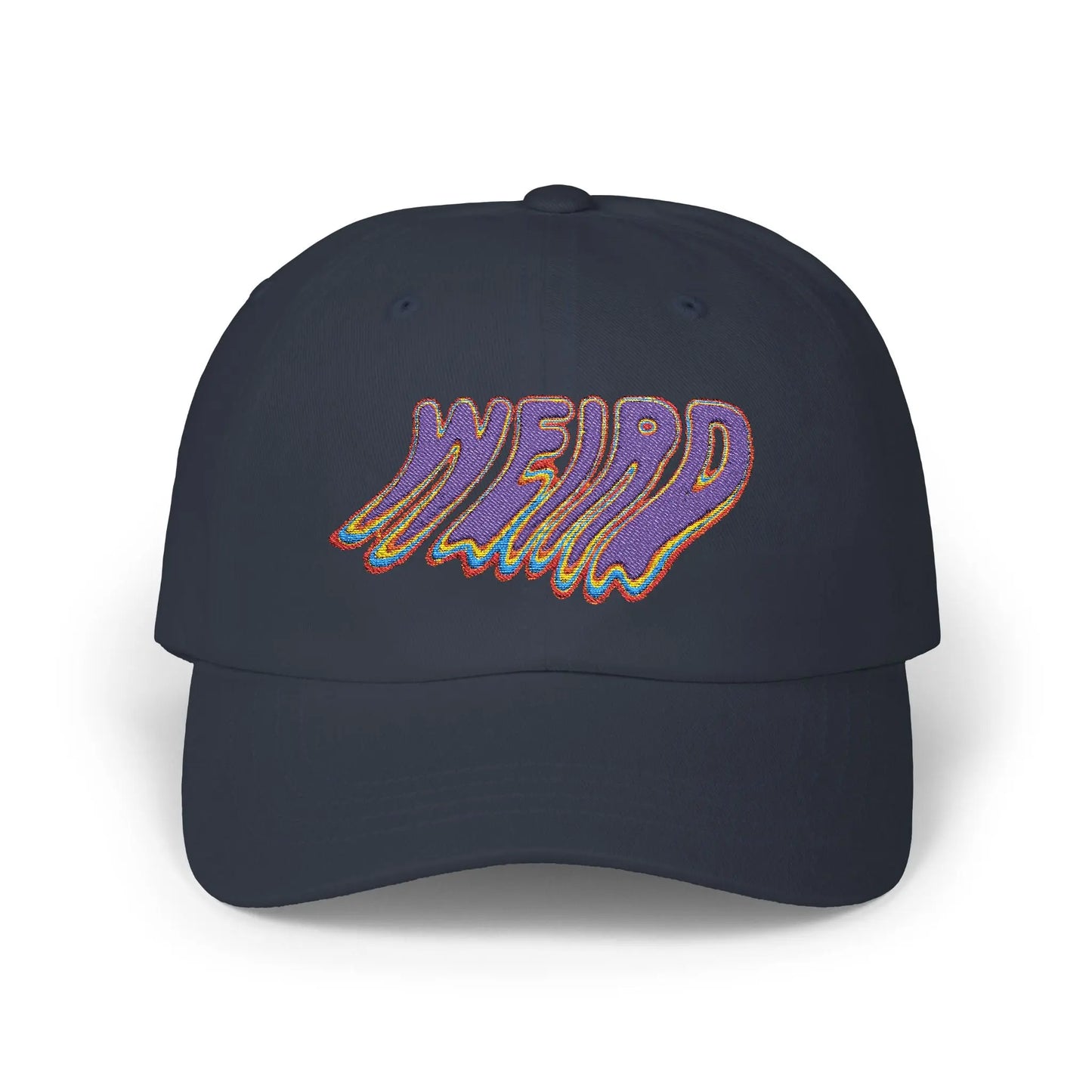 "Weird" Classic Dad Cap with Trendy Dripping Text Design