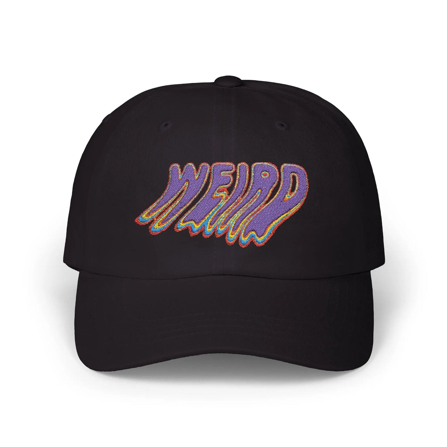 "Weird" Classic Dad Cap with Trendy Dripping Text Design