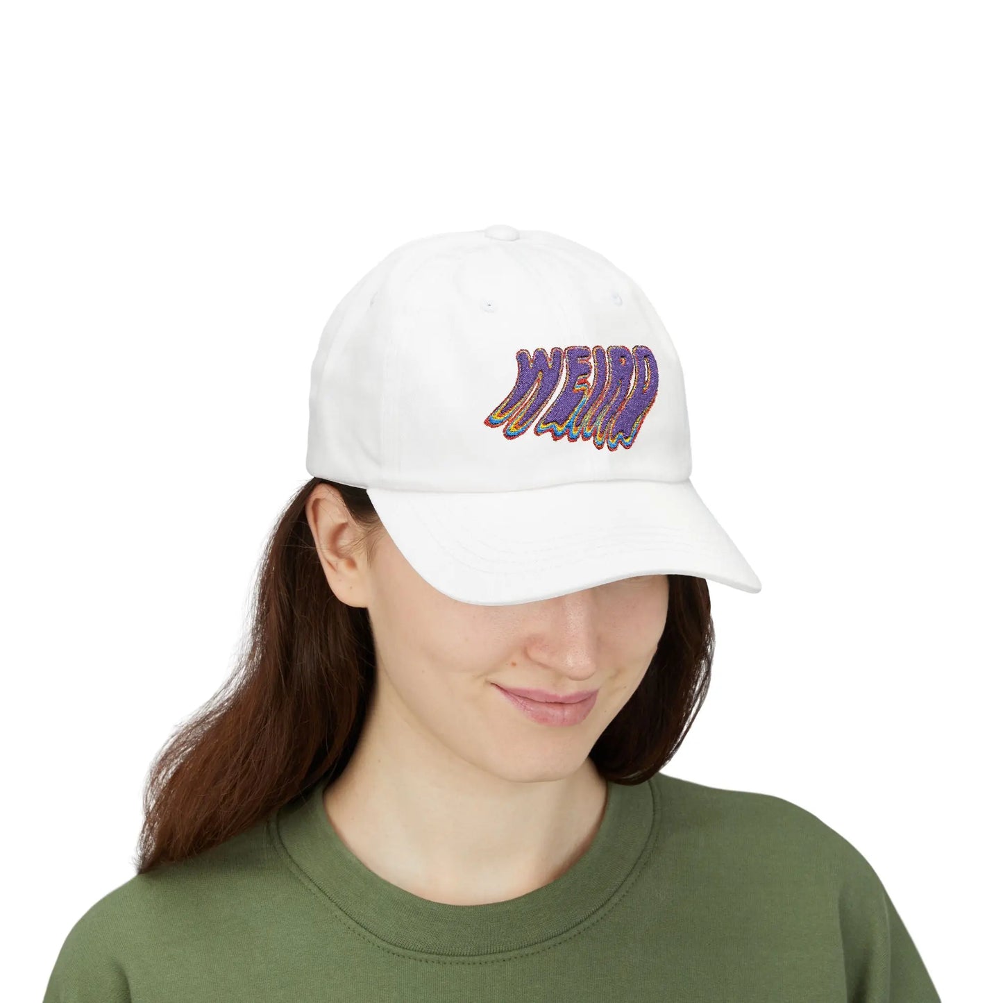 "Weird" Classic Dad Cap with Trendy Dripping Text Design
