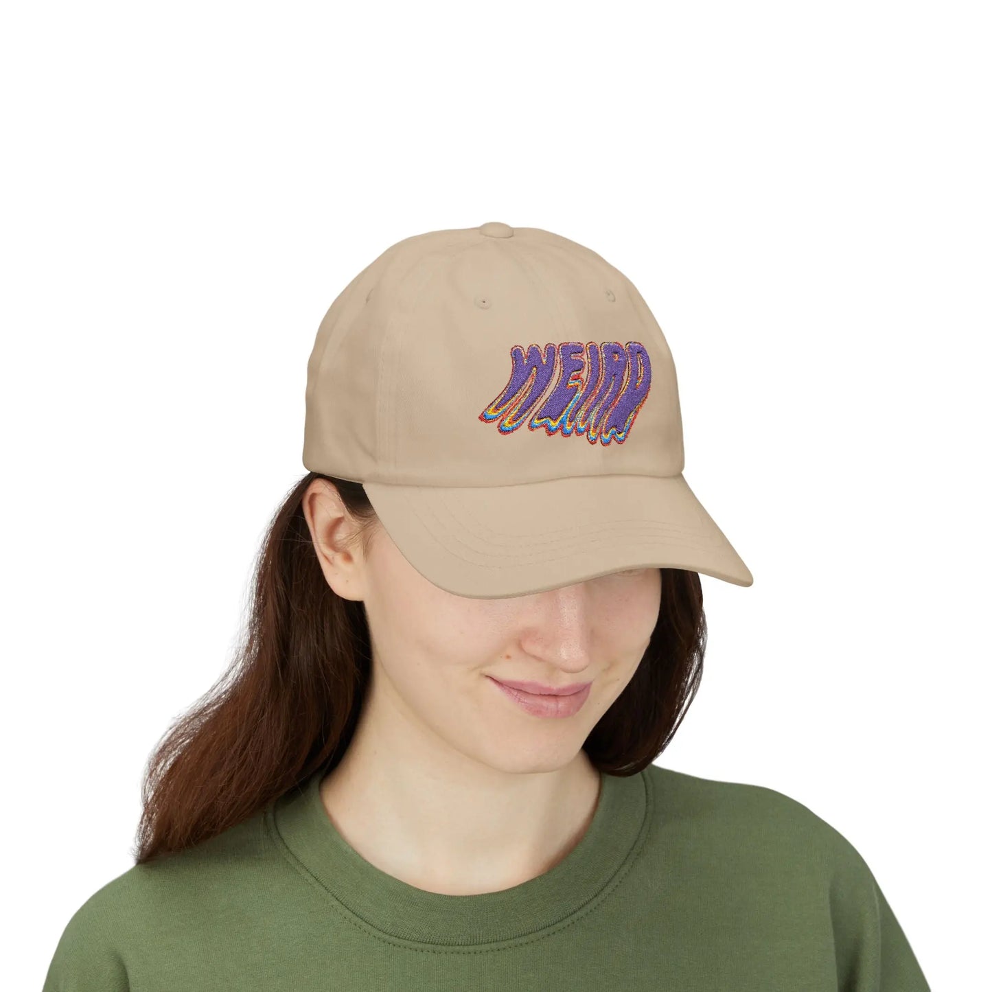 "Weird" Classic Dad Cap with Trendy Dripping Text Design