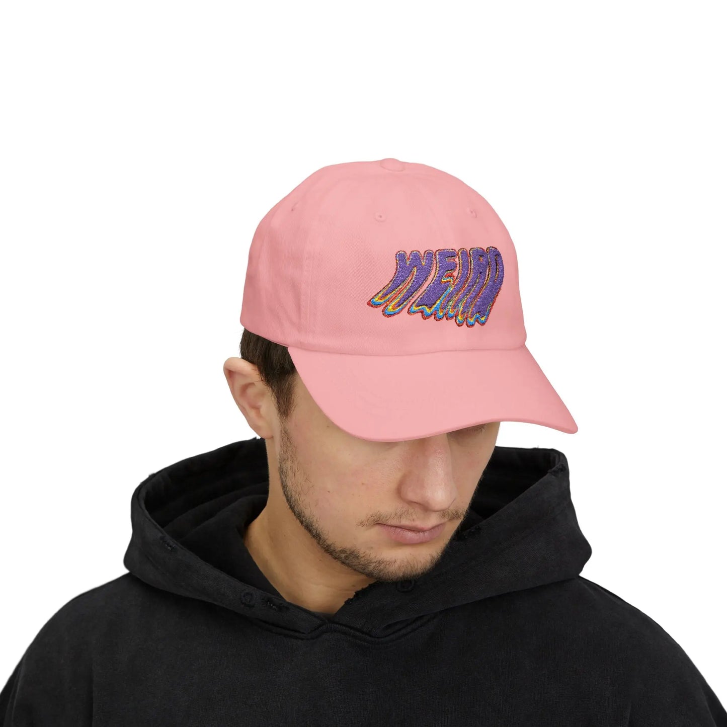 "Weird" Classic Dad Cap with Trendy Dripping Text Design