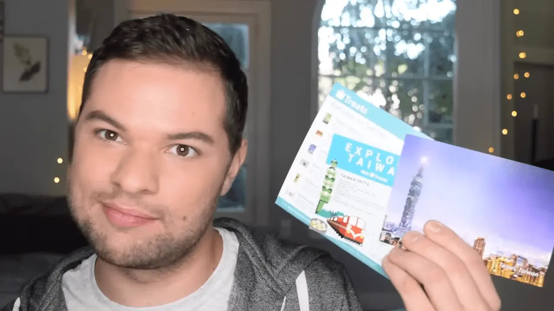 American Tries Taiwanese Snack Foods - Taiwan Treat Taste Test and Unboxing - Nick DiRamio