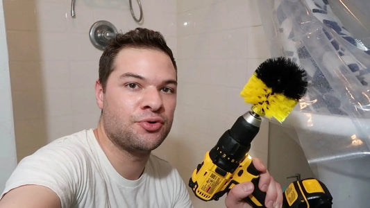 Drill Brush Shower Cleaning! (Satisfying Before and After) - Nick DiRamio