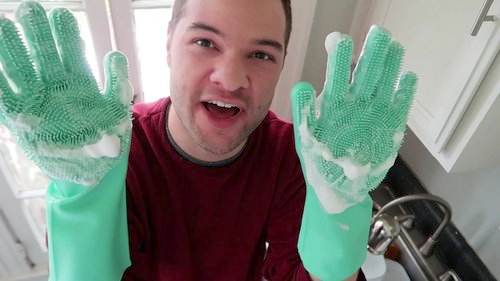 Trying Instagram Products! Magic Silicone Scrubbing Gloves - Nick DiRamio