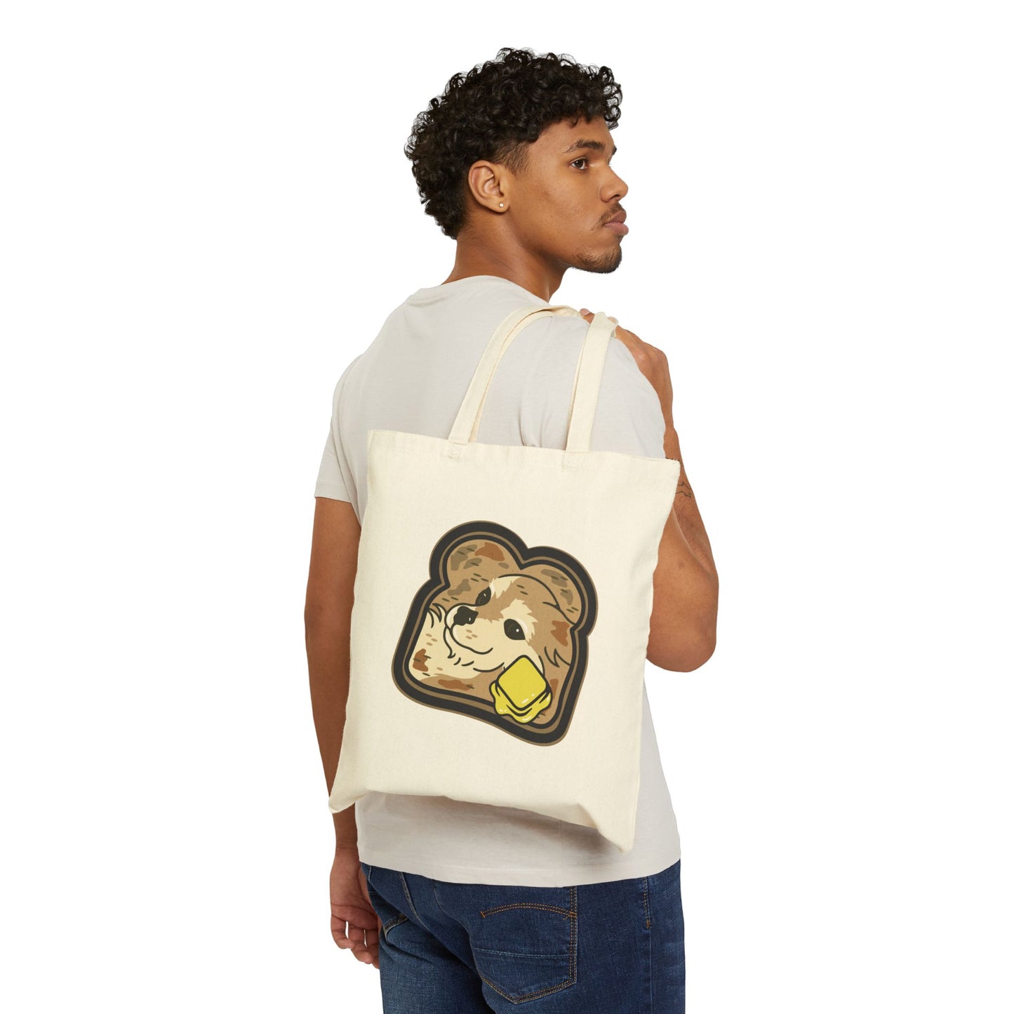 "Toast the Pomeranian" Cotton Canvas Tote Bag