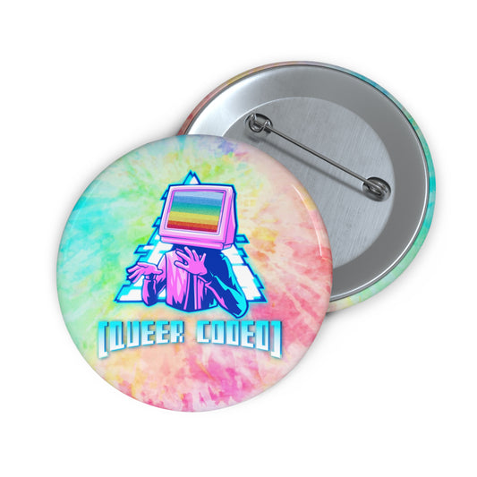 "Queer Coded" Pride Tie-Dye Pin Button
