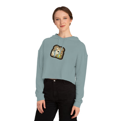 Sudadera corta con capucha para mujer "Toast the Pomeranian"