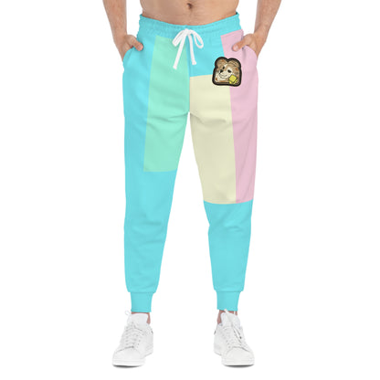 Joggers unisex con bloques de color "Toast the Pomeranian"