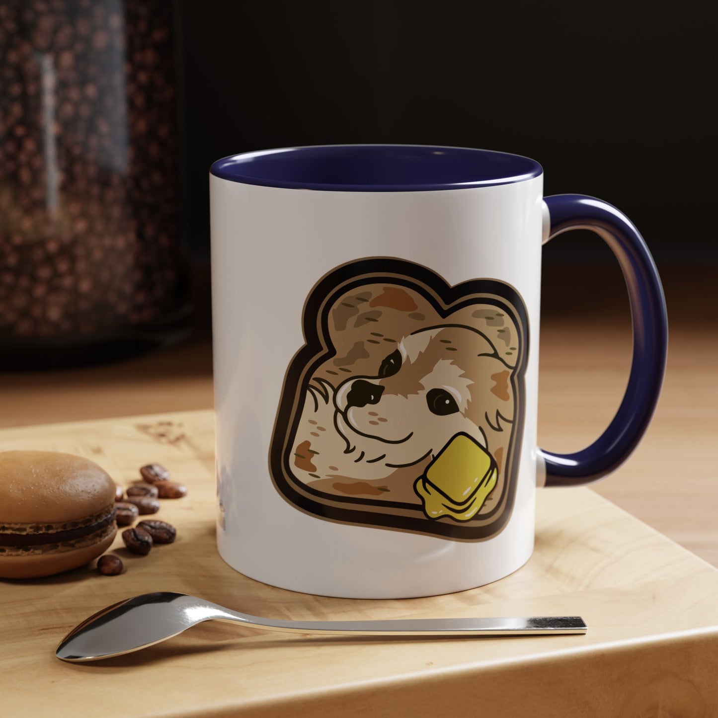 "Toast the Pomeranian" Accent Coffee Mug, 11oz