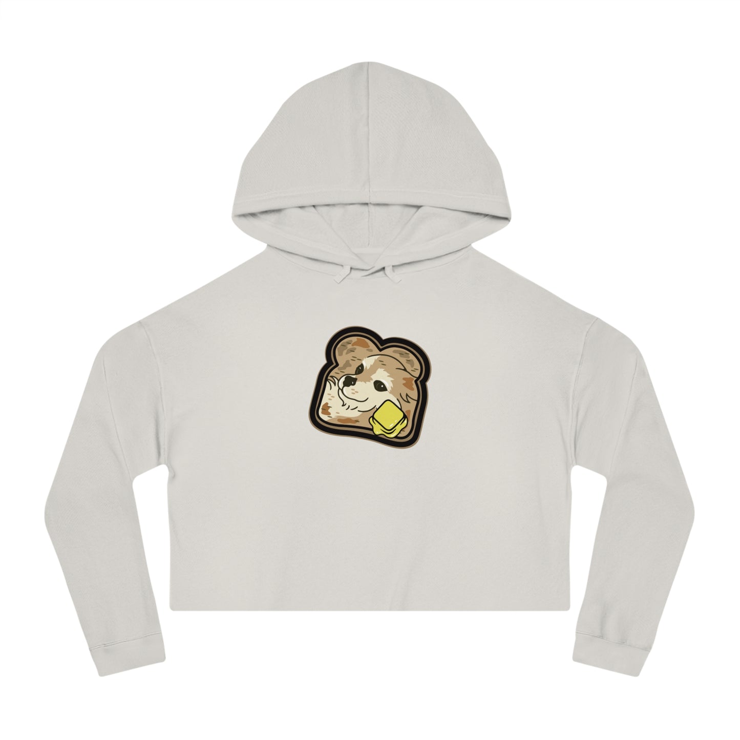 Sudadera corta con capucha para mujer "Toast the Pomeranian"