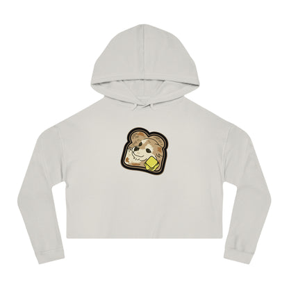 Sudadera corta con capucha para mujer "Toast the Pomeranian"