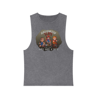 Stonewash Tank Top - Halloween Slays for the Girls, Gays, and Theys