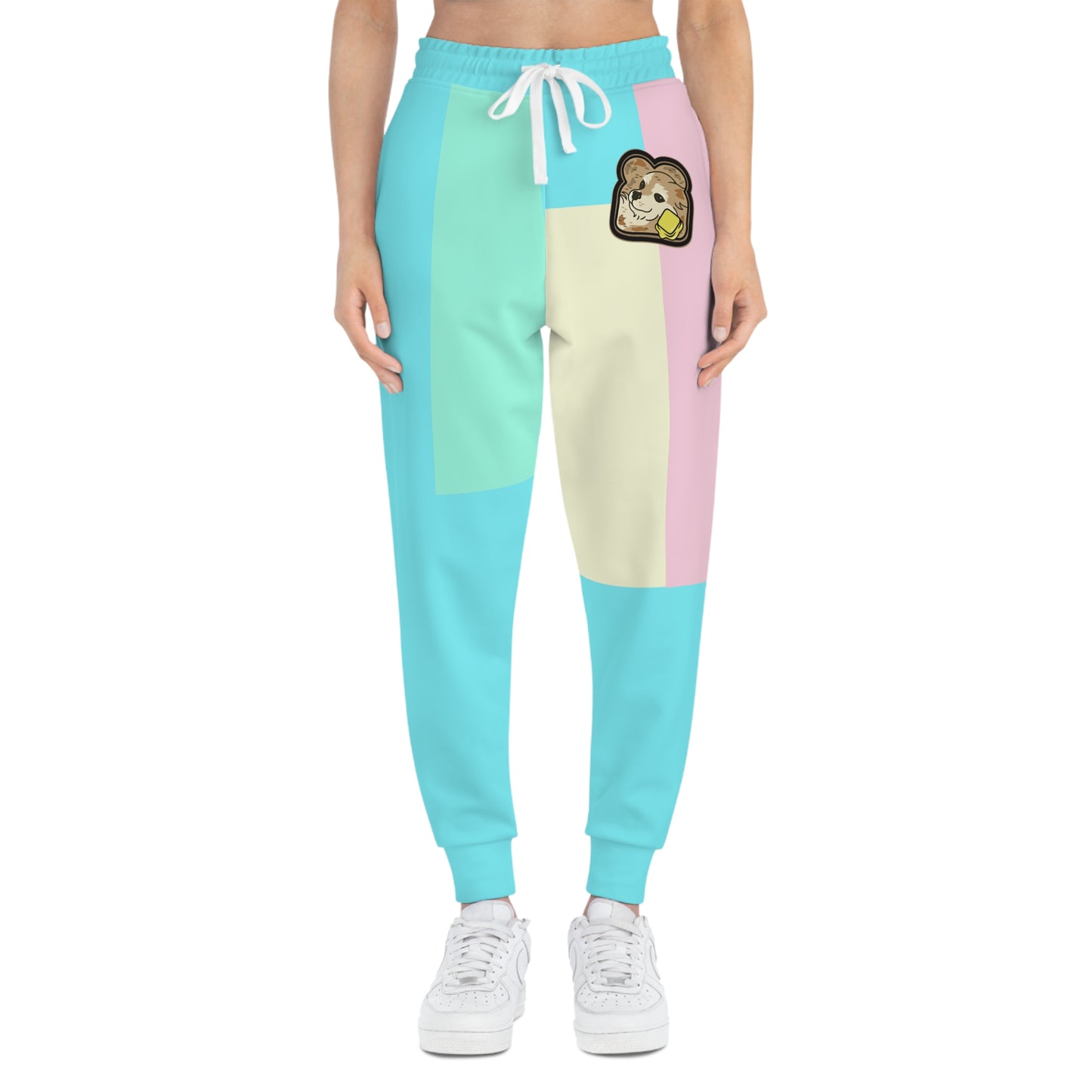 Joggers unisex con bloques de color "Toast the Pomeranian"